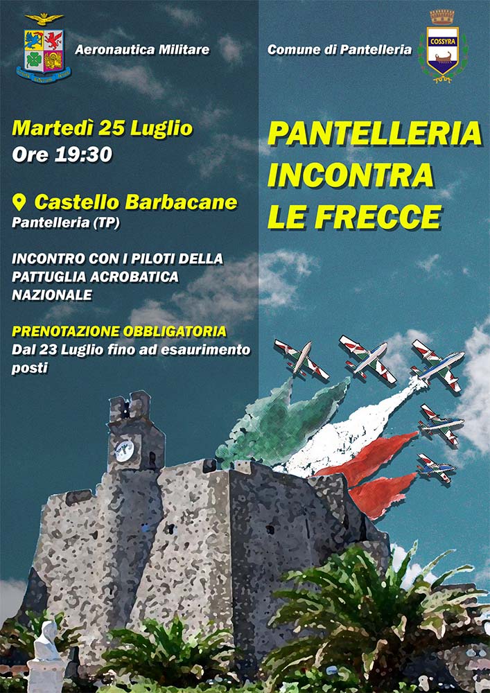 Il 24 luglio le Frecce Tricolori a Pantelleria